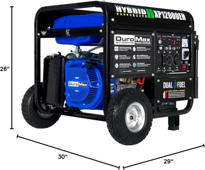 DuroMax XP12000EH 12,000 Watt Dual Fuel Portable Generator