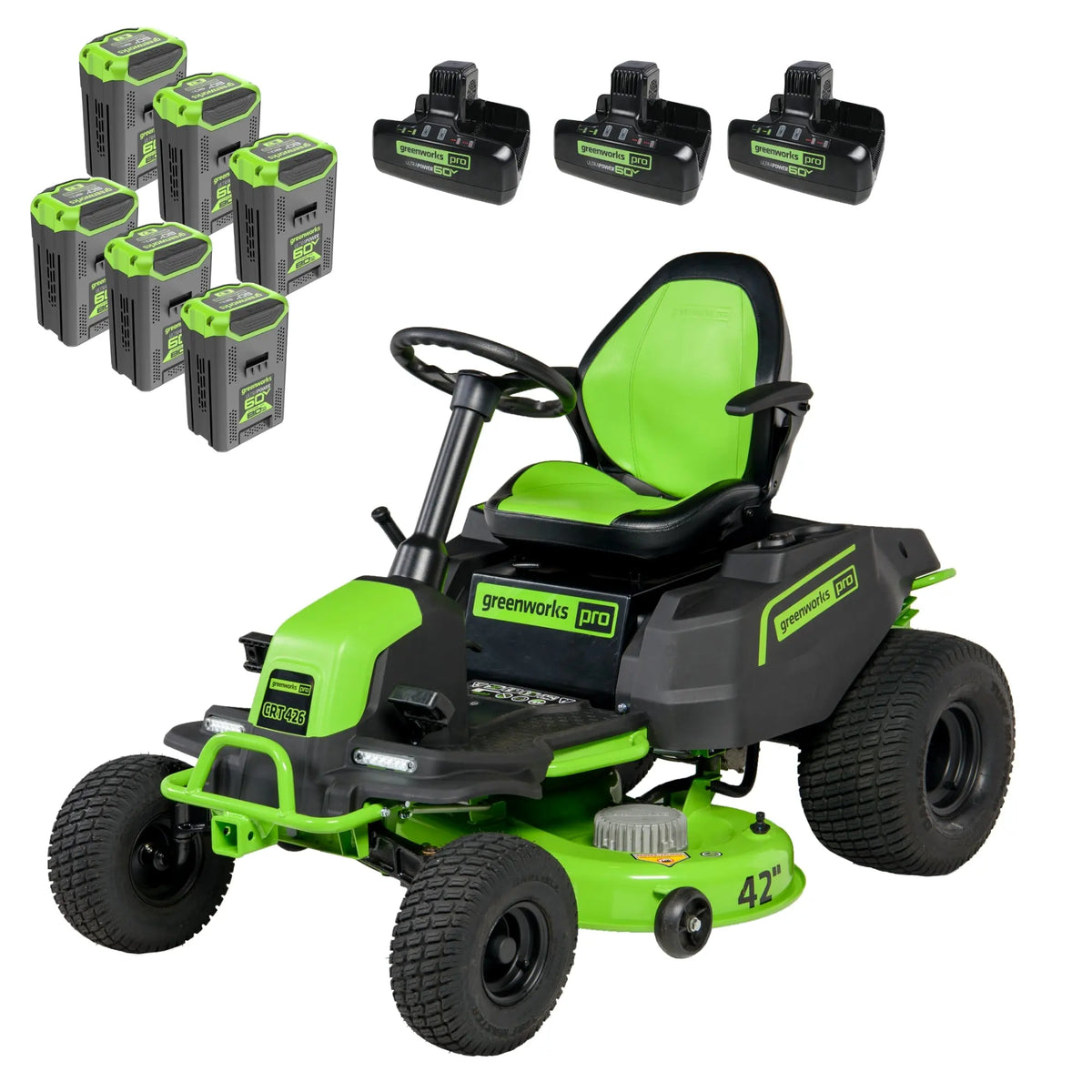 Greenworks 60V 42″ Cordless Battery CrossoverT Riding Lawn Mower