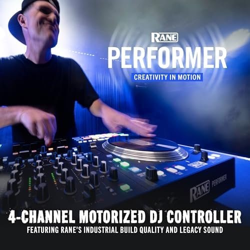 Rane PERFORMER 4-Channel Motorized DJ Controller, 7″ Platters with Displays, Precision Feel Faders, Stem Split, Advanced FX, Serato DJ Pro Included