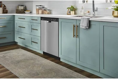 Quiet Dishwasher with Boost Cycle and Pocket Handle